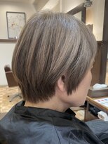 アイニ 河内小阪店(aini)&nbsp;白髪ぼかしカラー白髪ぼかしハイライト大人ショート30、40、50代