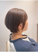 ブラウンべージュ×丸みショート