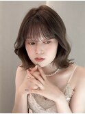 黒髪ボブルフネビージュ小顔ワンレン