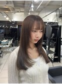 ☆韓国風ロングレイヤーカットブリーチなしショコラブラウン