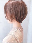 Say.ショートボブチェリーレッドミニウルフデジタルパーマ青山