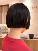 ★黒髪ボブ/縮毛矯正/髪質改善/ぱつっとボブ/ミニボブ/銀座20代