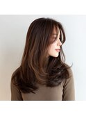 セミロングナチュラルローレイヤー30代40代50代