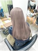 くすみベージュ/レイヤーロング//前髪//髪質改善/縮毛矯正/新宿
