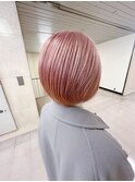 【ダメージレスのケアブリーチ使用】ペールピンクカラー