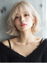ロッソ 大橋店(Rosso) ホワイトベージュの外ハネボブ【大橋】