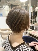 大人丸みショート 20代/30代/40代/白髪ぼかし