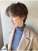 パーマハンサムショート_アースカラーくびれヘアツートン_29028