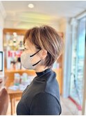 30代/40代/50代/ハイトーン丸みショート◎大人美人◎