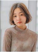 大人可愛い韓国風カーテンバングボブ　20代30代40代　3