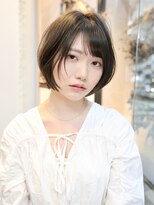 エムスラッシュ アヴェダ 自由が丘(M.SLASH AVEDA)&nbsp;斜めバング/アースカラー/前下がり/ショートボブ/自由が丘
