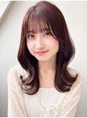 10代20代30代大人かわいい韓国風シースルーバングくびれへア
