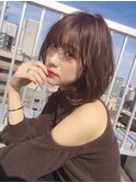 アンブレラカラー/こなれミディ/ウェーブパーマ/前髪/錦糸町