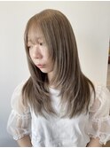 レイヤーカット/くすみベージュ/顔回りレイヤー/和田