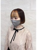 切りっぱなしボブ/インナーカラー/髪質改善トリートメント