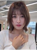 大人ボブ銀座レイヤーカット有楽町ミディアムボブベージュ