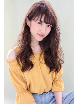 ヘアーアンドメイク シーク 吉祥寺(HAIR&MAKE SeeK) 『斜めバングゆるカジウェーブ』×『ナチュラルグレージュ』