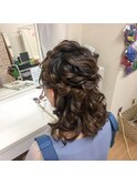 編み込み/ハーフアップ/ヘアセット/三つ編み/ヘアメイク