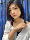 シースルーバング 流し前髪 長めバング/横浜髪質改善