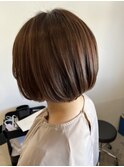 20代30代ミニボブココアブラウン小顔美肌ストレート