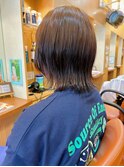 顔周りレイヤーの外ハネミディアムボブ!