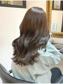 大人レイヤー韓国くびれヘア波巻きウェーブオリーブベージュ立川