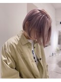 ラベンダーグレージュなボブ