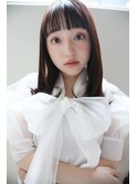 2025 切りっぱなしセミロング×短めラウンド前髪