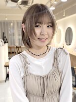 テトラ バイ ネオリーブ 横浜西口店(tetra by neolive)&nbsp;顔周りウルフ　ボブ　ベージュ　ダブルカラー　横浜