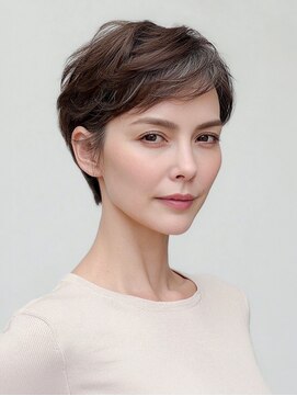 マリブ Malibu 【エフォートレスショート】ダークブラウン×アシメレイヤー