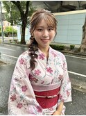 サイド編みおろし/浴衣/ゆるふわ