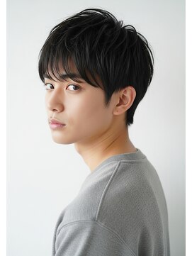 シスタ(SISTA) ブルーブラック/刈り上げセンターパート/黒髪/ツーブロック/