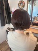 グラデーションボブ×艶ブラウン