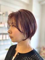 ヴィフ ヘアアンドデザイン(Vif hair&design) 大人丸みショート×プラムピンクブラウン