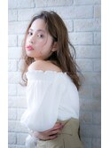簡単スタイリングで伸ばしかけルーズカールクラシカルセミディ