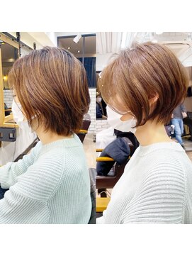 アヴァロン(AVALON) 愛され大人ショートボブ・前髪長め・アッシュベージュ【BISA】