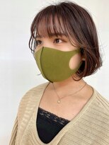 クオリス 上板橋店(QUALIS) ワンカールボブ☆韓国風ヘアベージュブラウン内巻き前髪ツヤ髪