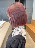 ピンクボブ_グレージュカラーボブウルフココアベージュ_ba392921