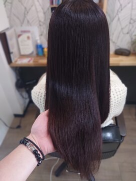 ヘアーカルチャー 小倉台店 HAIR CULTURE セミロングストレート髪質改善ダークブラウン艶髪ナチュラルヘア