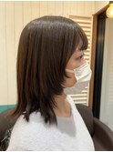 レイヤースタイル×艶々ブラウンベージュ