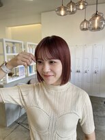 アム(amu)&nbsp;ボブ/ミニボブ/パツっと/暖色/ベージュピンク/ピンクカラー