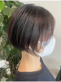 20代30代40代前下がりショートボブ小顔補正立体カット