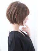 say.重政　丸みショートショートボブ縮毛矯正前髪ありハイライト