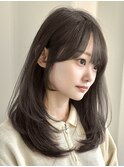 韓国風/レイヤー/小顔/前髪カット/髪質改善/グレージュ/透明感