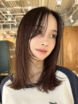 ノイカーム(noi Calm) 顔周りレイヤーカットグレージュカラーくびれボブベージュカラー