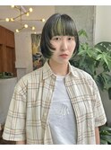 前上がりボブ/インナーカラー