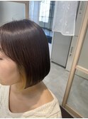 丸みボブ×インナー・イヤリングカラー