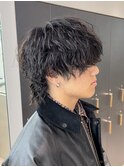 メンズマッシュウルフ/強め波巻きスパイラルパーマ