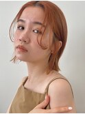 顔周りレイヤーカットくびれヘアミルクティーベージュカラー