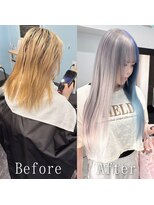あるじゃんすー 仙台店 シルバー×ブルー#シールエクステ#デザインカラー#韓国#仙台